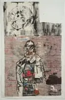 Wokeys Musombo by Gareth Nyandoro, mixed media on paper laid down on unstretched canvas, offered Mar 2026