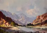 Titta Fasciotti, Mountainous Landscape with River, oil on board