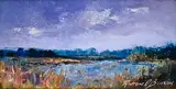 Anton Benzon, River Landscape, oil on board