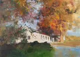 Errol Boyley, A Cottage in Autumn, oil on canvas