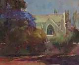 Philip Erskine, The Moeder Kerk, Stellenbosch, 1990, oil on board
