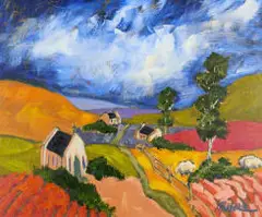Thomas Monro, Winelands, oil on canvas