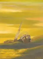 Kevin Roberts, Shipwreck, 1985, acrylic on canvas laid down on board