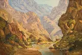Gabriel de Jongh, Meiringspoort Landscape, oil on canvas