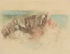 Cecil Higgs, Rocky Landscape, pastel on paper