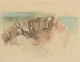 Cecil Higgs, Rocky Landscape, pastel on paper
