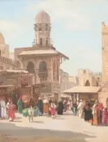 Georg Macco, Cairo, 1929, oil on paper laid down on board