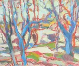 Herbert Coetzee, Landskap met Bome II (Landscape with Trees II), 1999, oil on board