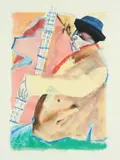 Sam Nhlengethwa, Dedicated to Charles Mingus, 2009, colour lithograph on paper