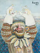 Hardy Botha, The Puppeteer, 1983, watercolour on paper