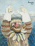 Hardy Botha, The Puppeteer, 1983, watercolour on paper