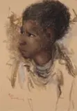 Pieter van der Westhuizen, Portrait of a Boy, pastel on paper