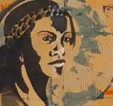Wilfred Timire, Portrait, mixed media on cardboard