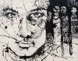 Vincent Osemwegie, I'm African, 2015, enamel on canvas
