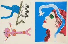 Walter Battiss, Bird Flight and Mr Icarus, I Presume, 1979, screenprint on paper