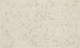 Walter Battiss, Orgy, 1970, felt tip pen on sketch book paper