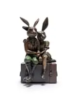 Valentines by Carol Cauldwell, painted and patinated bronze, on a painted steel base, sold Mar 2026