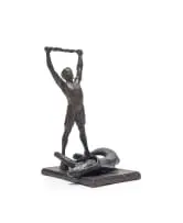Figure and Hare by Guy Du Toit, 2010, bronze with a black patina, sold Mar 2026