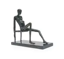 Jean Doyle, Seated Pregnant Nude, bronze with a brown patina, on a granite base