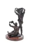 Llewellyn Davies, The Grape Pickers, bronze with a brown patina, on a granite base