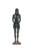Jo Roos, Nude Figure, 2005, bronze with a green patina, on a wooden base