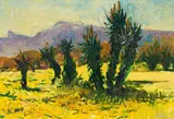 Philip Erskine, The Outeniquas, 1993, oil on board