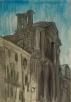 Muirhead Bone, Rome, pastel on paper laid down on board