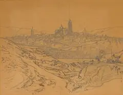 Francis Dodd, Segovia, pencil on artist's board
