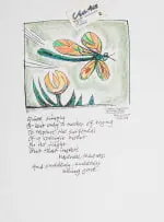 Peter Clarke, Insect, 2008, photocopy with felt-tip pen and hand-colouring