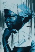 Sizwe Khoza, Untitled (Portrait of a Woman), 2018, oil on unstretched canvas