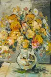 Christo Coetzee, Flowerpiece, oil on paper