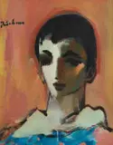 Carl Büchner, Portrait of a Boy, oil on artist's board