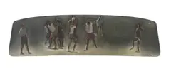 Gerald Tabata, Netball Game, oil on found glass