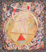 Hardy Botha, Circus Arena, 1976, oil on board