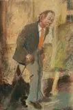 Alexander Rose-Innes, Portrait of an Old Man, oil pastel on paper
