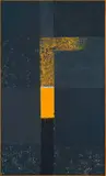 Strijdom van der Merwe, Road Markings Yellow Line, 2025, road paint and acrylic on canvas