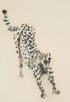 William Kentridge, Untitled (Stretching Cheetah), 1985, charcoal and pastel on paper