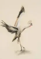 Untitled (Grey Crowned Crane) by William Kentridge, 1985, pastel and gold ink on paper, sold Nov 2025