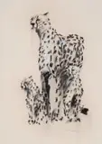 William Kentridge, Untitled (Cheetah and Cubs)
