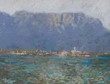 Robert Gwelo Goodman, Table Mountain, chalk pastel on paper laid down on board