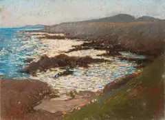 Robert Gwelo Goodman, Wild Coast Landscape, pastel on paper