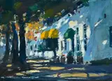 Wessel Marais, Flower Market, oil on canvas laid down on board