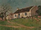 Piet van Heerden, Cape Homestead Cottages, oil on canvas laid down on board