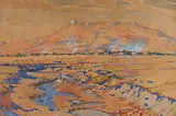 Sydney Carter, Transvaal Landscape, watercolour on paper laid down on board