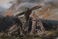 Roger Inman, Cane Fire, chalk pastel on paper
