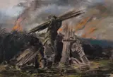 Roger Inman, Cane Fire, chalk pastel on paper