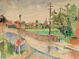 Maud Sumner, On the Road to Ollerset, watercolour on paper