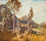 Robert Gwelo Goodman, Cape Landscape with Devil's Peak in the Distance, oil on canvas