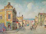 Gregoire Boonzaier, View of Table Bay, District Six, 1973, oil on canvas