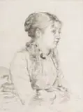 James Tissot, Louise, etching on paper